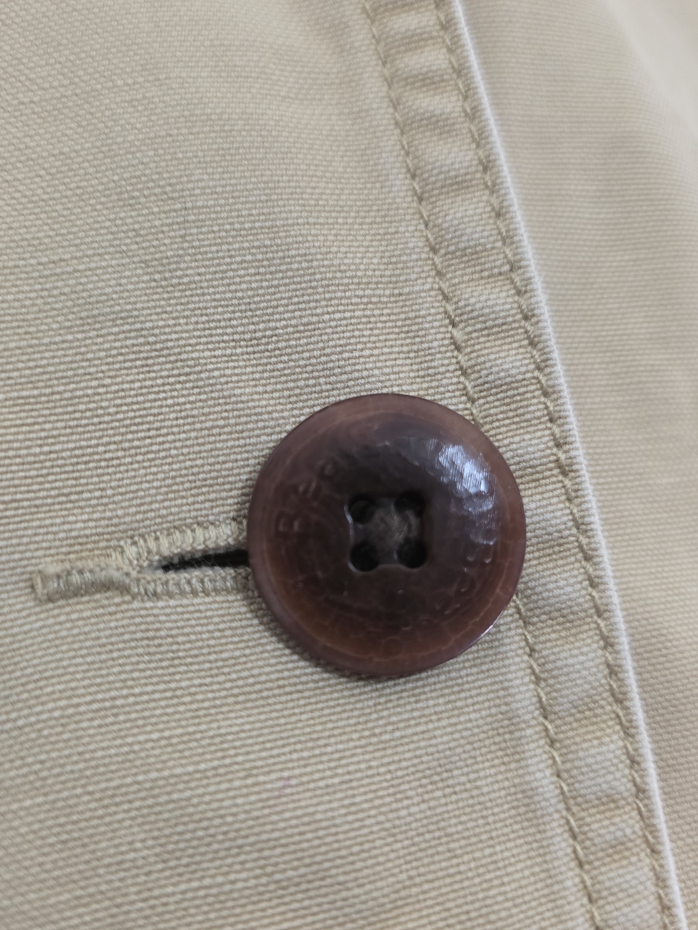 L.L. Bean Vintage 90s Khaki Utility Barn Chore Jacket with Brown Corduroy Collar - Picture 4 of 11